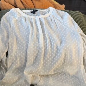 Banana Republic White Textured Blouse